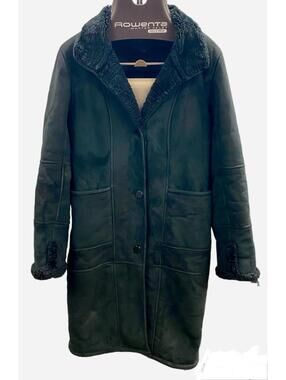 Utex Design Petite Jacket Womens Sz Medium Black Faux Fur Lining Button Up Coat